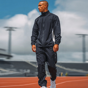 Windbreaker Oversize Training Tracksuit <b>Men</b> Zipper Stand Collar Sports Training <b>Suit</b> <b>Waterproof</b> Training Jacket Pants Set <b>Men</b> - Product Image 1