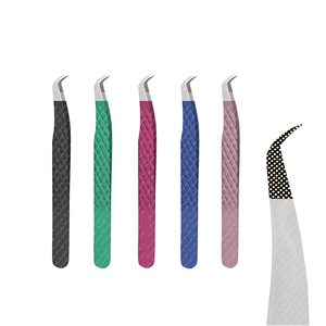 Professional Japanese Stainless Steel Diamond Grip Eyelash Tweezers With Pointed Tip Customizable Private Label - Product Image 4