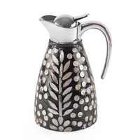 Elegante Termo Clásico Ecológico Hecho a Mano con Nácar y Acero Inoxidable, Aislamiento de 6-12 Horas para Bebidas Frías/Calientes, Ramadán, Eid