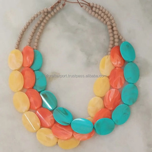 Hot Selling Custom Made <b>Resin</b> Bead Necklaces Large Chunky Beads for Wedding Fashion Jewelry Party Gifts from India RF Crafts - Product Image 4