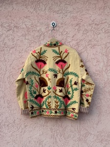 Chaqueta de lona con diseño de pato, hecha a mano, con bordado floral de algodón estilo Suzani, a prueba de viento, para mujer, estilo invierno, regalo para ella. - Product Image 4