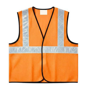 Gilet de sécurité multi-poches haute visibilité réfléchissant ANSI Classe 2 en maille respirante avec fermeture éclair avant réglable - Product Image 1