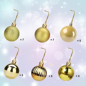 Christmas Ball Ornaments Pre Strung Xmas <b>Tree</b> Decorations Holiday Hanging Baubles for Festive Home Party Decor - Product Image 6