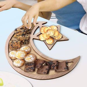 Bandeja Decorativa para Comida y Postres, Diseño Artístico en Madera para Ramadán y Eid Mubarak, Bandeja de Almacenamiento para Fiestas, Buena Calidad - Product Image 3