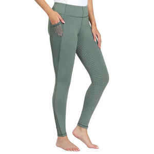 AINAS INDUSTRIES Leggings Ecuestres de Cintura Alta para Mujer con Logotipo Personalizado, Antideslizantes, de Silicona, Spandex y Poliéster (Personalizado) - Product Image 1