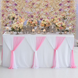 กระโปรงโต๊ะแบบใช้แล้วทิ้งลูกไม้กลมสีดำสำหรับงานแต่งงานและงานเลี้ยงสำหรับตกแต่งบ้านไร่ - Product Image 3