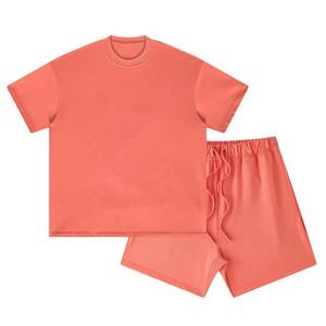 Conjunto Deportivo de Verano para Hombre, Tallas Grandes, Personalizado, Nuevo, a la Moda, Transpirable, de Dos Piezas, Camiseta de Manga Corta, Tejido Grueso - Product Image 1