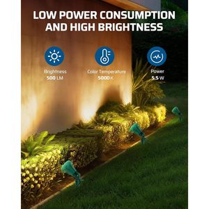 Faretto LED Impermeabile 500LM 120V per Esterni con 3 Lenti Extra (Rosso Giallo Verde) per Illuminazione Paesaggistica Festiva - Product Image 4