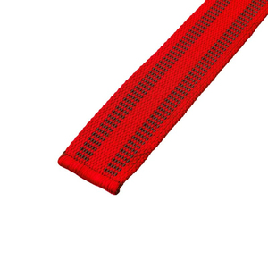 Sangles de levage réglables en néoprène rouge, conception en huit, fermeture élastique, antidérapantes, équipement de musculation unisexe - Product Image 2