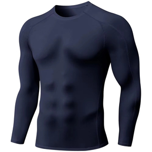 High Quality <b>Thermal</b> Breathable Eco-Friendly Quick Dry <b>Men's</b> Athletic Compression Short Sleeve Shirt 100% Polyester - Product Image 4