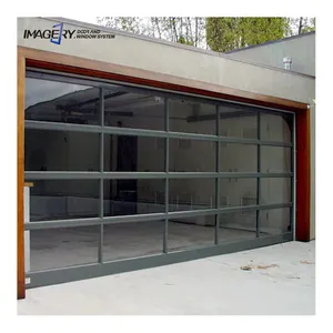 Grosir pintu garasi aluminium gulung ke atas kendali jarak jauh kaca terisolasi Modern murah untuk rumah