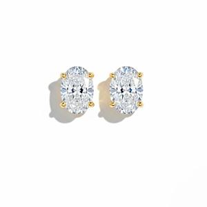 Pendientes Minimalistas de Oro de 14K con Diamantes Cultivados en Laboratorio de 0.50ct, Corte Ovalado, Claridad VS+, para Mujer - Joyería Elegante para Uso Diario, Regalo de Aniversario - Product Image 4