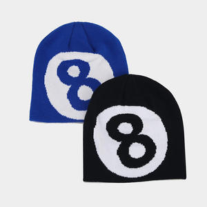 Bonnet tricoté Rybic Sports avec logo numéro 8, bonnets personnalisés avec logo, bonnets amples et chauds, bonnets jacquard personnalisés - Product Image 3