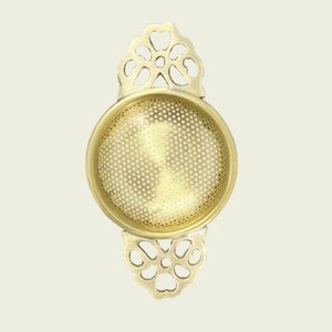Factory Direct Brass Tea <b>Strainer</b> with Floral Cutouts Fine Mesh Metal Infuser <b>Colander</b> - Product Image 4