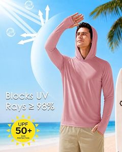 <b>Men's</b> <b>Pink</b> Hooded Long Sleeve Quick Dry Regular Fit Casual <b>Sweatshirt</b> - Product Image 6
