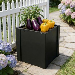 Jardinière surélevée noire pour l'extérieur et bac de plantation pour pots de fleurs - Product Image 1