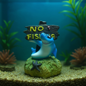 Decoración <span class=keywords><strong>de</strong></span> Resina para <span class=keywords><strong>Acuario</strong></span> Yommy, Letrero <span class=keywords><strong>de</strong></span> Prohibido Pescar con Tiburón <span class=keywords><strong>de</strong></span> 8cm, para Decoración <span class=keywords><strong>de</strong></span> Peceras - Product Image 3