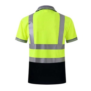 T-shirt de travail réfléchissant pour homme, logo personnalisé, manches courtes, en tissu tricoté confortable polyester/coton - Product Image 3