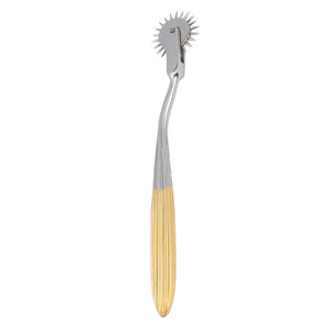 Aguja de Wartenberg Neuro Strong de acero inoxidable alemán, profesional, reutilizable, para veterinaria, con punta plateada, tipo rueda de viento, media dorada. - Product Image 1