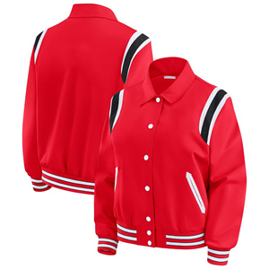 Factory Made <b>Women</b> <b>Varsity</b> <b>Jacket</b> Custom Team Letterman College <b>Bomber</b> Wool Baseball Coat OEM <b>Women</b> <b>Jacket</b> - Product Image 3