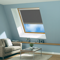 Store enrouleur occultant Velux compatible pour lucarne encastrée, en polyester, isolant thermique, design uni horizontal, avec rails latéraux