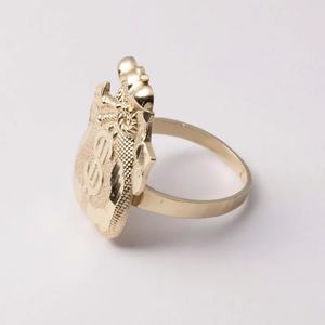 Bague de cocktail en laiton plaqué or véritable 24 carats, style hip-hop, unisexe, bague tendance, à porter au quotidien, cadeau, bijoux - Product Image 1