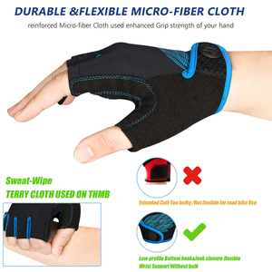 Guantes de Ciclismo Transpirables de Medio Dedo con Agarre Fuerte para Hombres y Mujeres, Guantes Antideslizantes para Ciclismo de Montaña y Carretera - Product Image 3