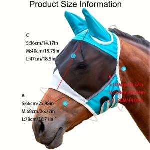 Nouveau Masque Anti-Moustiques et Anti-Moucherons pour Cheval, Respirant et Rafraîchissant, Protection Solaire pour Tête de Cheval Sans Oreilles, Fournitures d'Équitation et Soins Équin - Product Image 5