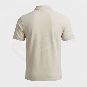 Chemise décontractée pour homme en piqué 100 % polyester bleu marine à manches courtes, respirante, infroissable, coupe classique, design tricoté uni - Product Image 2