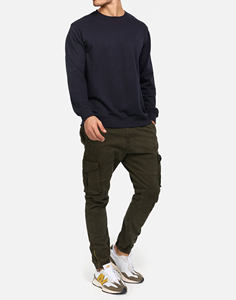Sweat-shirt surdimensionné à col rond de haute qualité, en molleton de coton français, avec broderie de logo personnalisé, pour homme, hiver - Product Image 3