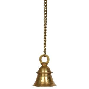 Cloche de temple en laiton de style royal, cloche décorative suspendue pour le temple, le mandir et les rituels de culte hindou - Product Image 5