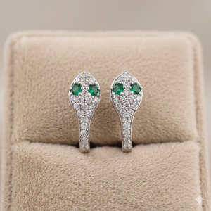 Pendientes Colgantes de Serpiente de Plata de Ley 925 con Micro Pavé, Ojos de Serpiente de Jade Morado con Corte de Pera, Joyería Animal de Moda para Compromiso - Product Image 3