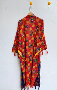 ชุดกิโมโนพิมพ์ลายด้วยมือจาก Naaz Textile ดีไซน์ลายการ์ตูนสุดพิเศษ ชุดนอนผ้าฝ้าย 100% คอวี เอวยางยืด ใส่สบายในฤดูร้อน - Product Image 3