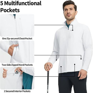 Softshell <b>jacket</b> Men's <b>jacket</b> Premium Men’s Optic White Performance <b>Track</b> <b>Jacket</b> - High-Density Stretch Fabric with Vertical Zip - Product Image 4