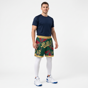 Pantalones cortos de baloncesto azul rey para hombre, al por mayor, de malla, deportivos, retro, para entrenamiento, gimnasio, con gráfico de alas sublimado, uniformes. - Product Image 4