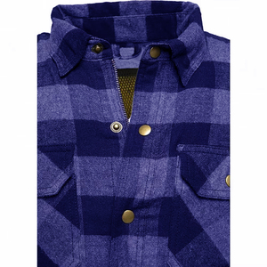 <b>Men's</b> Custom Windproof Printed CE Lvl 2 <b>Flannel</b> Motorcycle Riding Shacket - Product Image 4