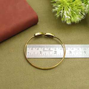 Bracelet jonc simple en argent doré, bracelet uni pour homme et femme, bijoux - Product Image 2