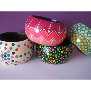 Vibrant Hand-Painted Ethnic Style Handmade <b>Indian</b> Wooden <b>Bangles</b> by RR ENTERPRISES - Product Image 2