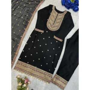 Magnifique costume de fête indien et pakistanais avec un élégant dupatta fantaisie - Product Image 3
