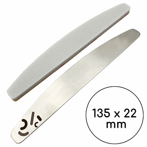 Limes à ongles jetables légères en acrylique en forme de demi-lune 135*22 mm double face avec papiers abrasifs amovibles - Product Image 2