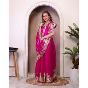 Designer Embroidered Party <b>Saree</b> for Career Elegant Wedding and Special Occasions - Product Image 5
