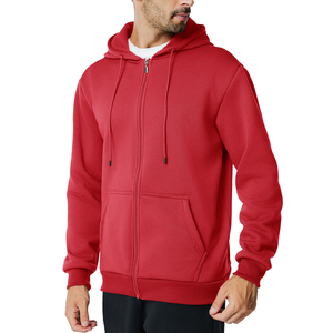 Sudadera con capucha de corte regular, informal, de forro polar, color liso, con cremallera, de alta calidad para hombre, a precio económico, con cuello con cremallera para el invierno. - Product Image 3