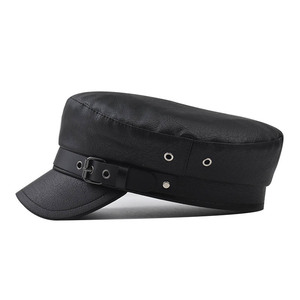Bán Buôn Phụ Nữ Màu Đen PU Da Đội Trưởng Thủy Thủ Hat Cổ Điển Newsboy Beret Baker Cậu Bé Fiddler <span class=keywords><strong>Flat</strong></span> Top Bát Giác Họa Sĩ <span class=keywords><strong>Cap</strong></span> - Product Image 3