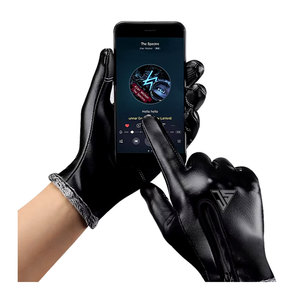 Gants d'hiver pour hommes et femmes, chauds, 100% imperméables, en cuir de mouton, pour le ski, écran tactile, pour temps froid, doublure intérieure en fourrure - Product Image 3