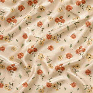 Organic Eco-Friendly Printed Silk Satin Woven Floral Lightweight <b>Fabric</b> for Apparel & Home Textiles-Customizable - Product Image 1