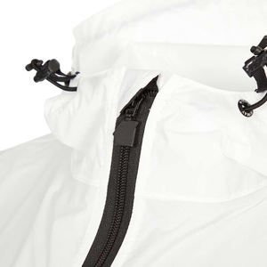 Veste coupe-vent imperméable à capuche pour homme, blanche, fermeture éclair, coupe classique, toutes saisons, vêtements d'extérieur, 100% polyester - Product Image 4