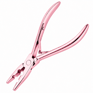 Pinzas profesionales de acero inoxidable para extensiones de cabello, herramienta para microanillos y cuentas - Product Image 3