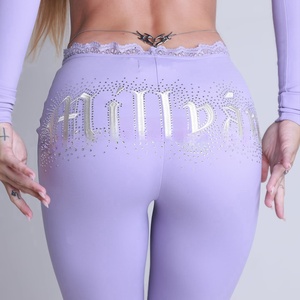 <b>Women</b> Solid Yoga Set High Waist Leggings Crop <b>Top</b> Full Length Quarter-<b>Zip</b> 2 Piece Workout Wear Spandex Polyester Stretch - Product Image 4