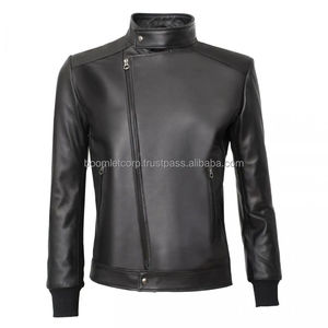Blouson aviateur en cuir de vachette de qualité supérieure pour hommes et femmes, élégant, durable, imperméable, en toile, décontracté, pour moto, usage hivernal - Product Image 2