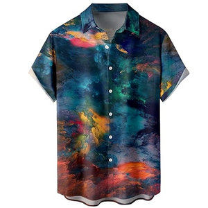 เสื้อเชิ้ตชายหาดลายดอกฮาวายสำหรับผู้ชาย แขนสั้น สวมใส่สบาย เหมาะสำหรับวันหยุดฤดูร้อน ผ้าทวิลล์ระบายอากาศได้ดี - Product Image 1